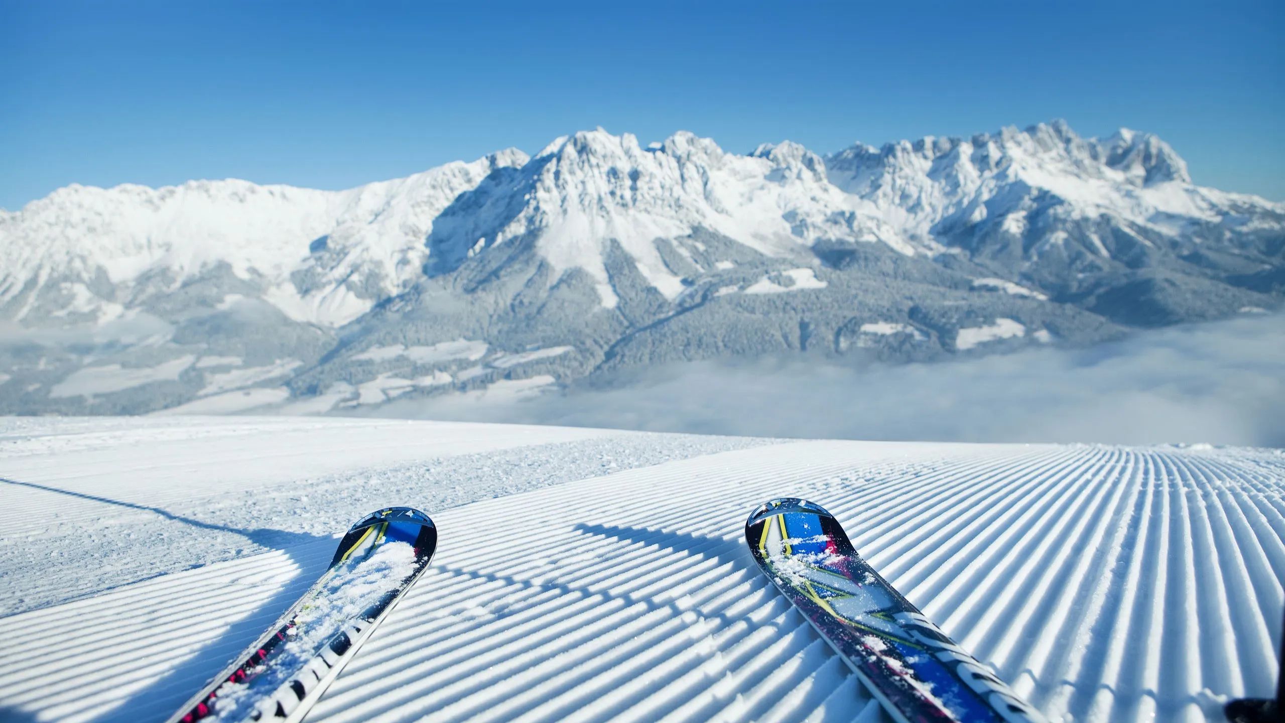 Blick auf den Wilden Kaiser - SkiWelt